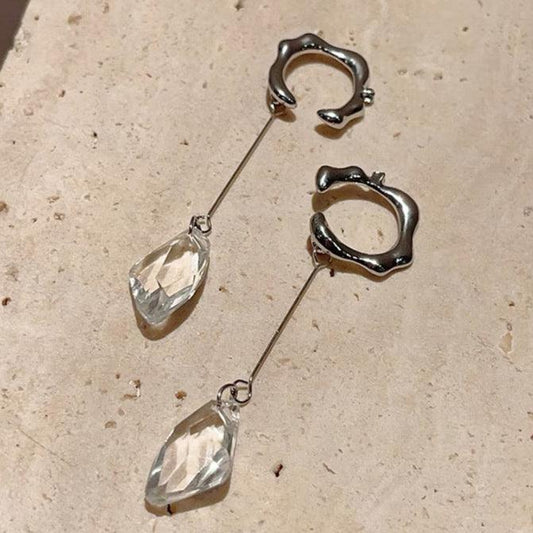 No Pierce Crystal Earrings with Tassels - Balance & Openness - Glitter Karma