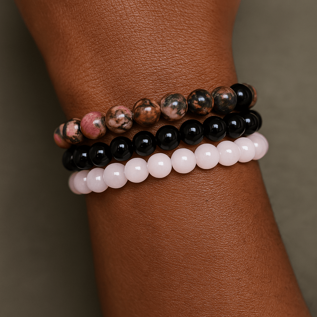 Mindful Balance – Buddha Beads Bracelet with Agate - Glitter Karma