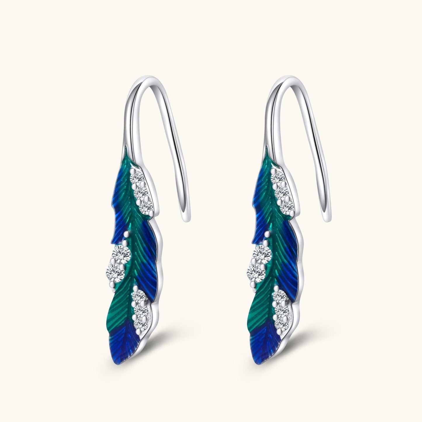 Blue Feather Earring Set for Ambitious Souls - Inspire & Achieve - Glitter Karma