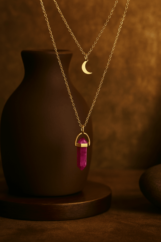Amethyst Pendant Necklace for Inner Clarity - Reflection & Growth - Glitter Karma