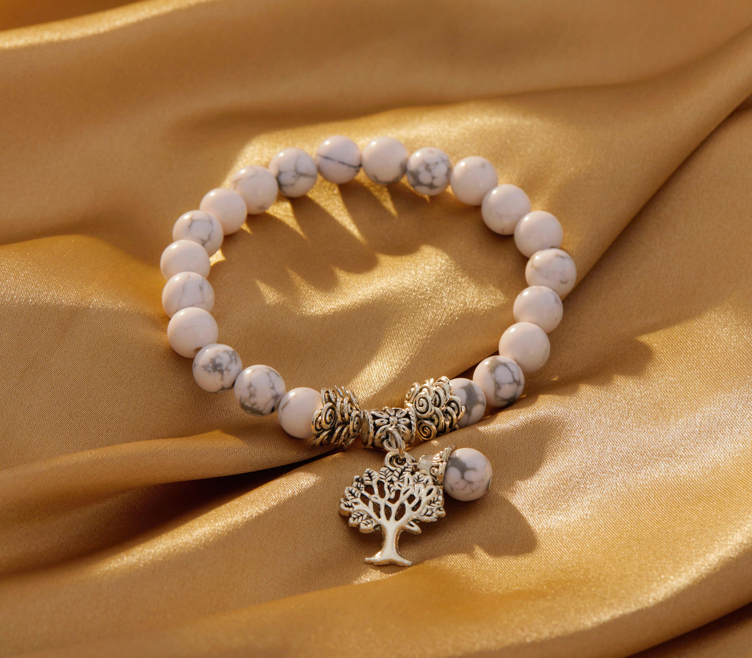 Strength & Resilience - White Turquoise Empowerment Bead Bracelet - Glitter Karma