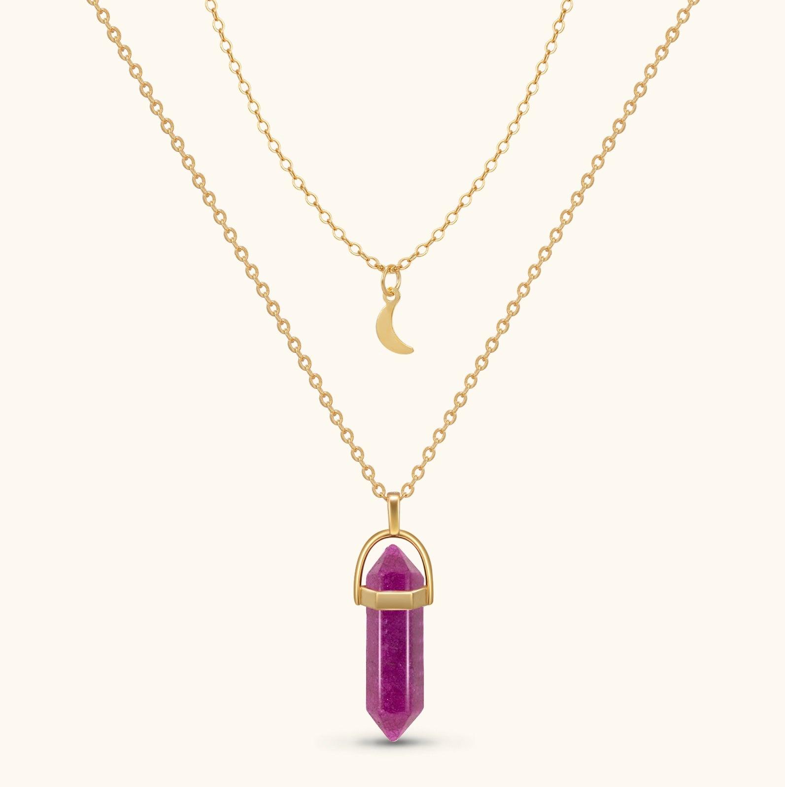 Reflection & Growth - Amethyst Insight Pendant Necklace - Glitter Karma