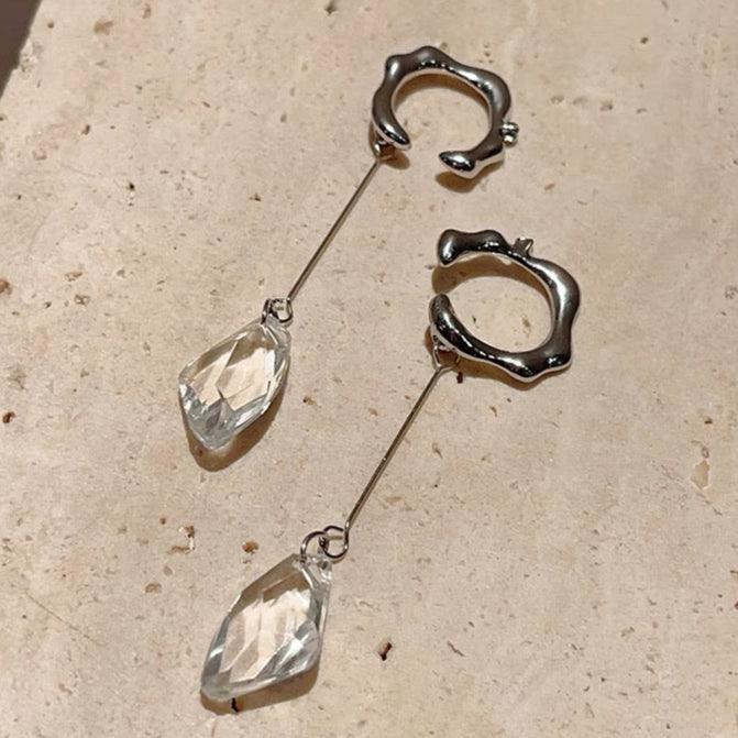 No Pierce Crystal Earrings with Tassels - Balance & Openness - Glitter Karma