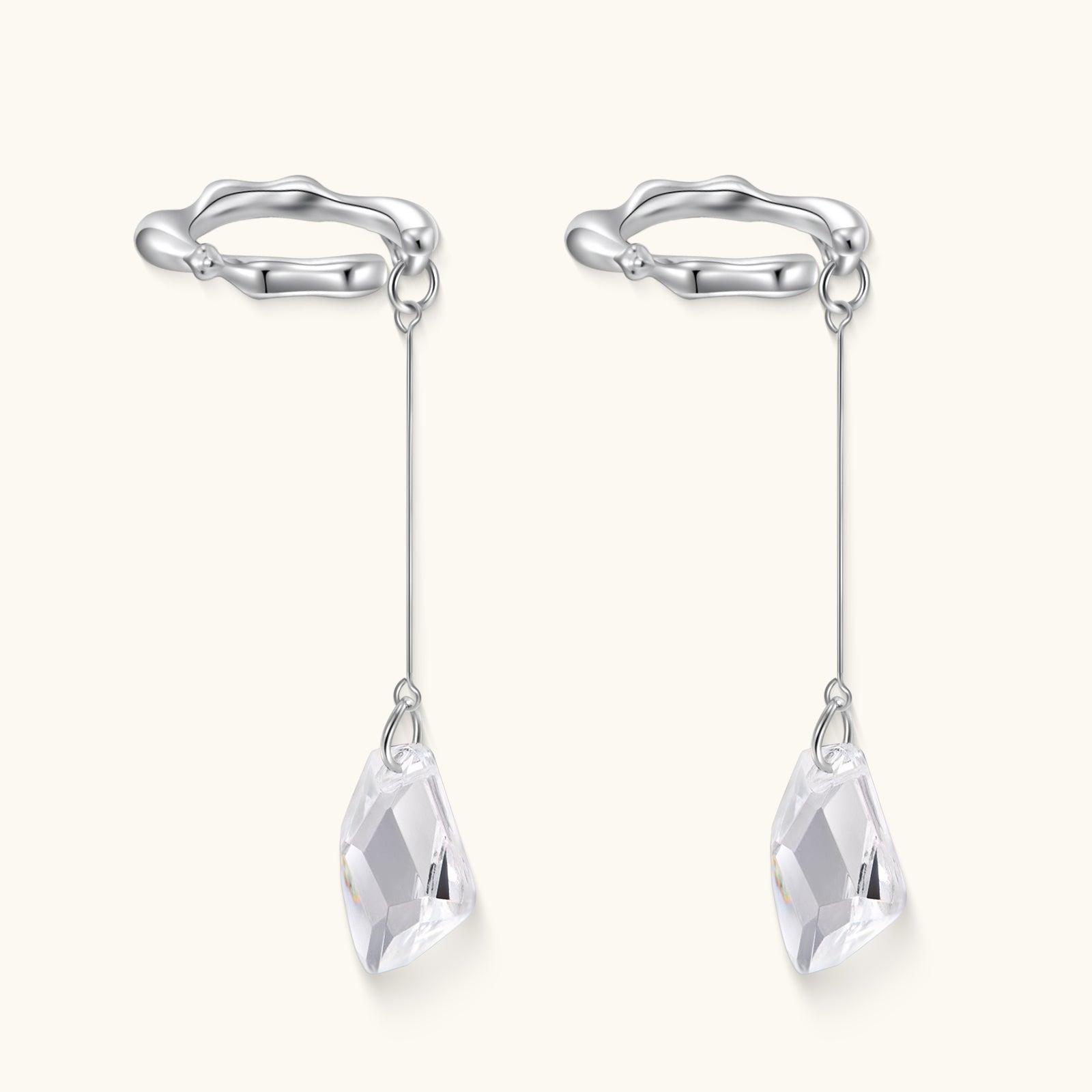 No Pierce Crystal Earrings with Tassels - Balance & Openness - Glitter Karma