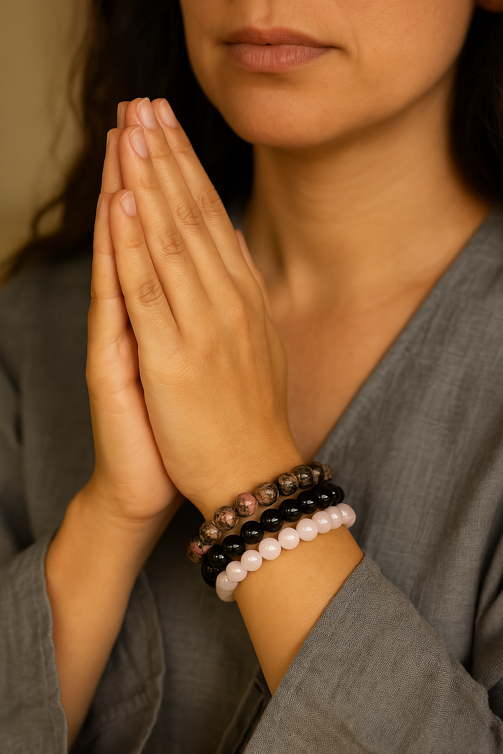 Mindful Balance – Buddha Beads Bracelet with Agate