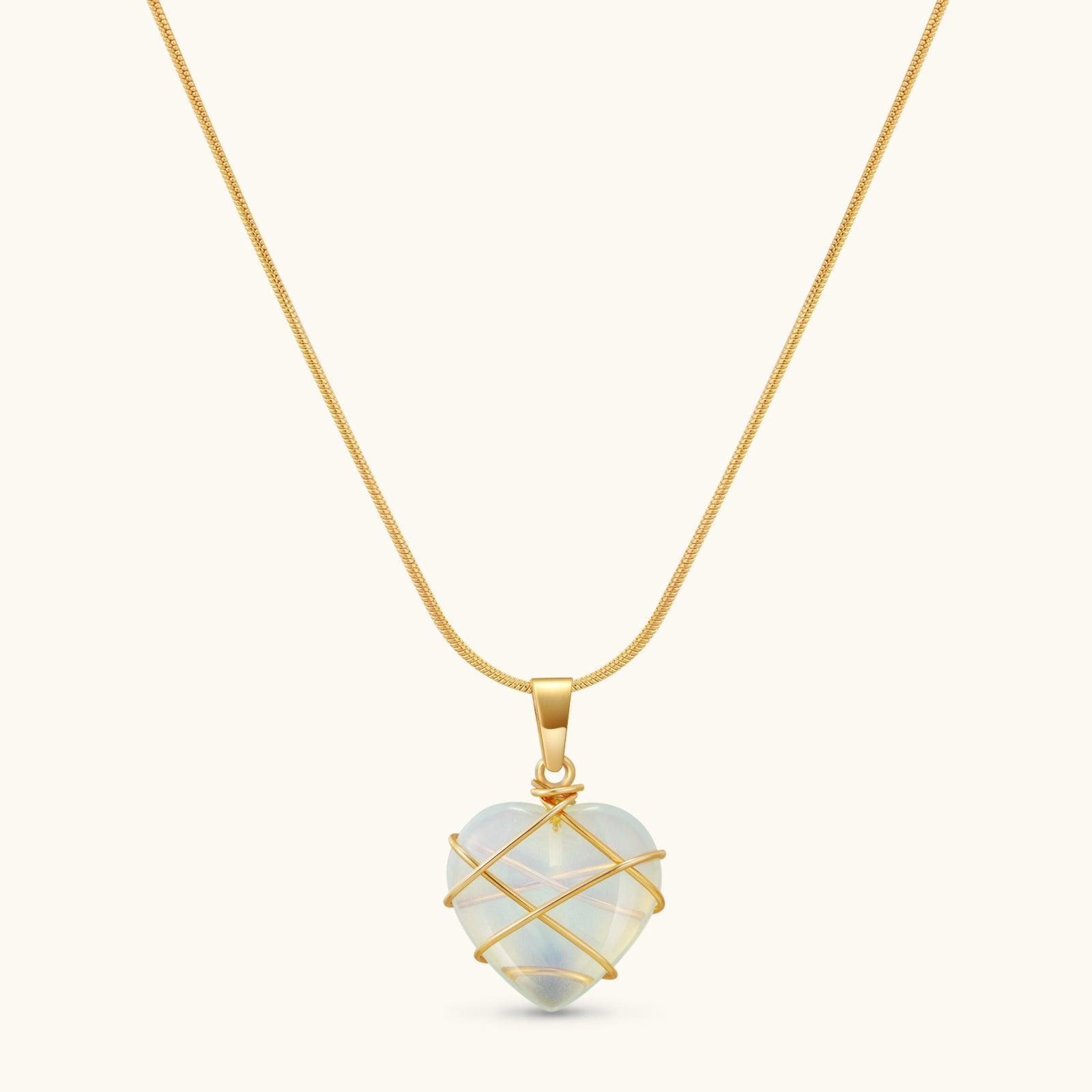 Moonstone Pendant Necklace for Emotional Balance - Love & Connection - Glitter Karma