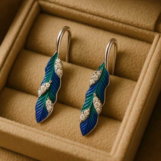 Blue Feather Earring Set for Ambitious Souls - Inspire & Achieve