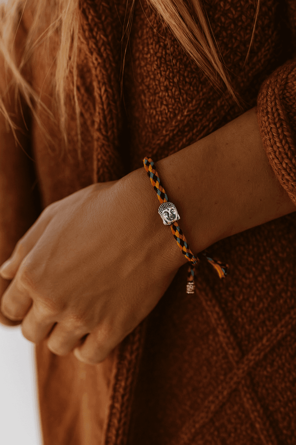Buddha Head Bracelet for Connection - Heart Chakra Harmony - Glitter Karma